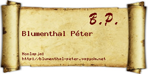 Blumenthal Péter névjegykártya