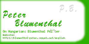 peter blumenthal business card